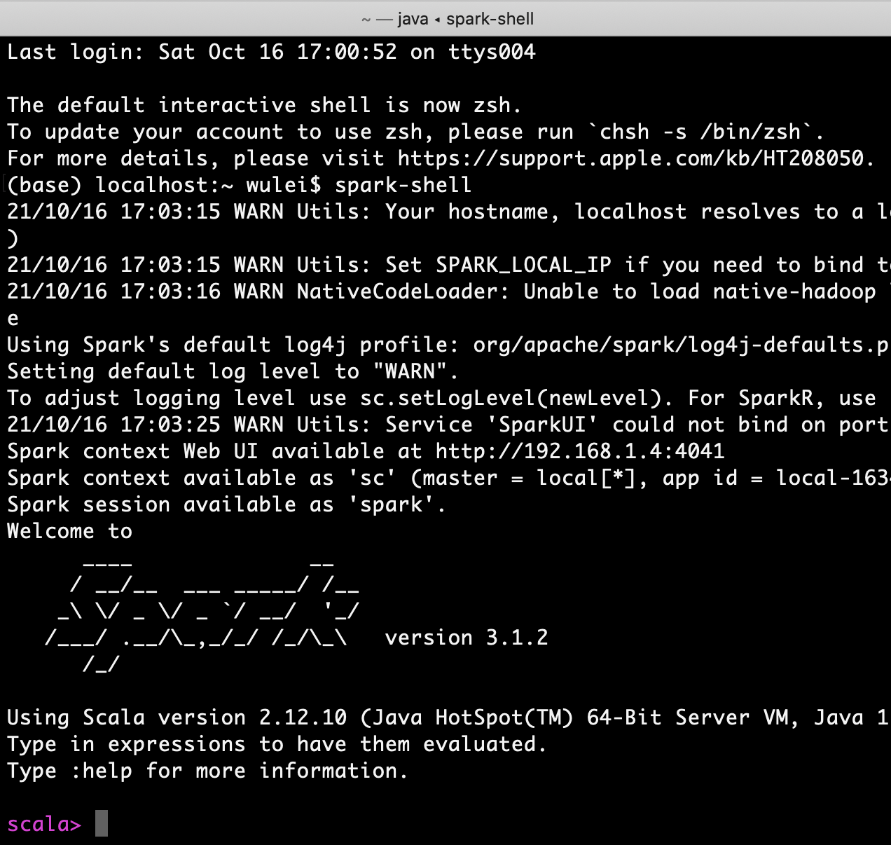 终端1:spark-shell & 终端2:netcat 图片